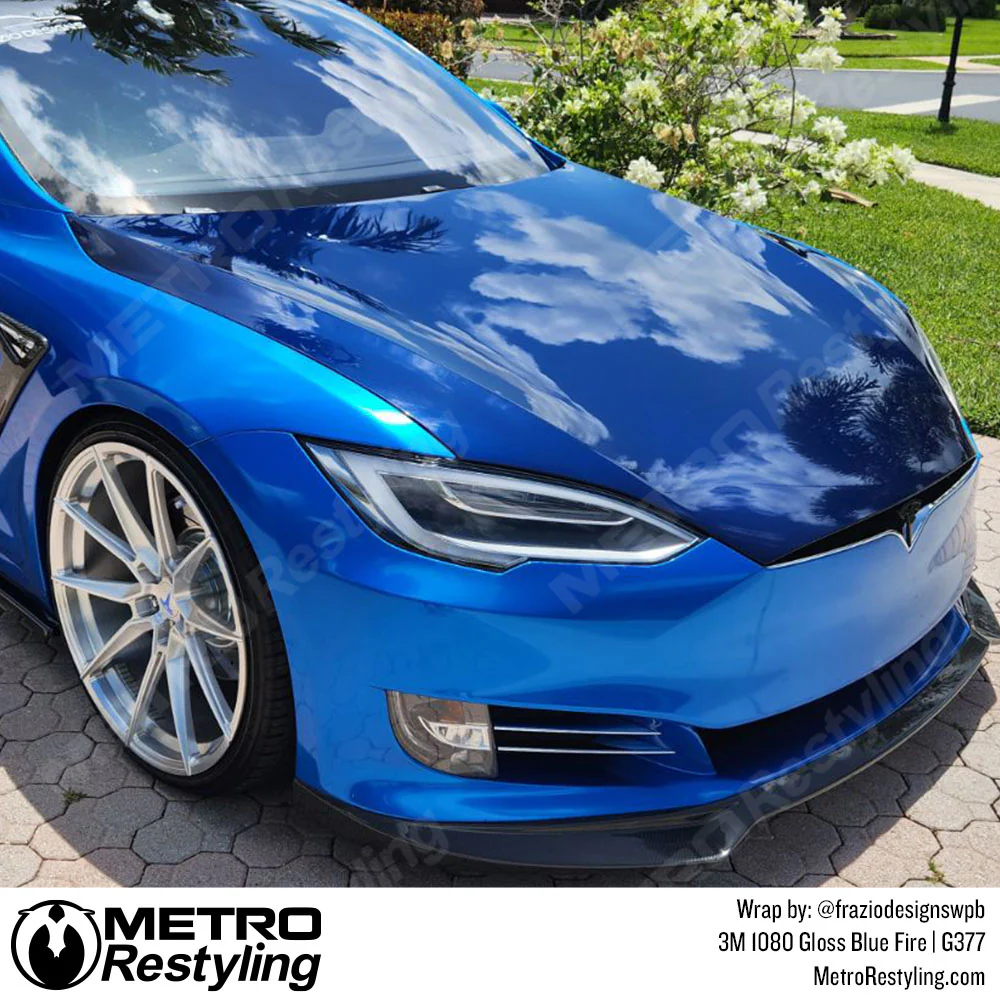3M 2080 Gloss Blue Fire Vinyl Wrap | G337 - Image 13