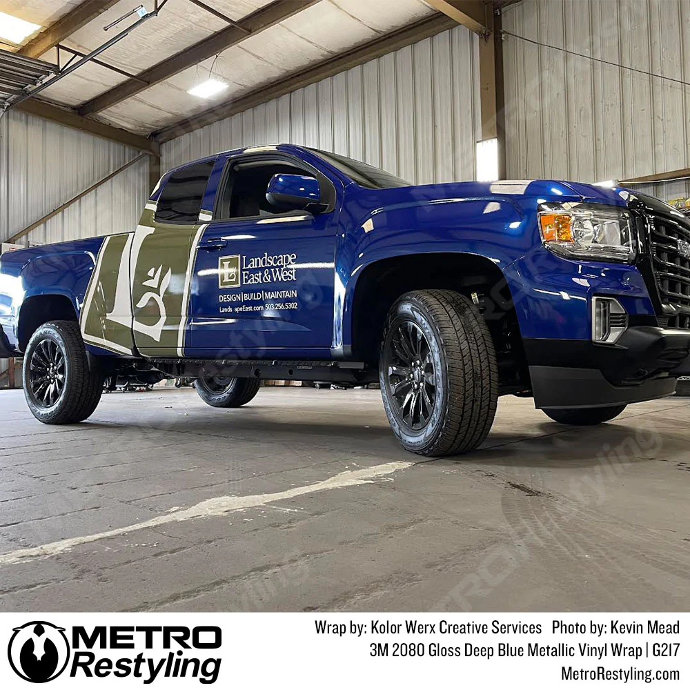 3M 2080 Gloss Deep Blue Metallic Vinyl Wrap | G217 - Image 3