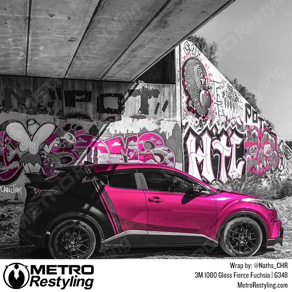 3M 2080 Gloss Fierce Fuchsia Vinyl Wrap | G348 - Image 4