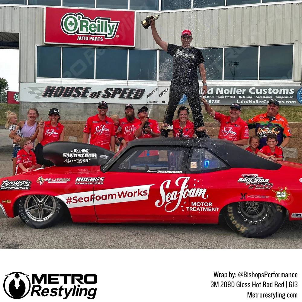 3M 2080 Gloss Hot Rod Red Vinyl Wrap | G13 - Image 7