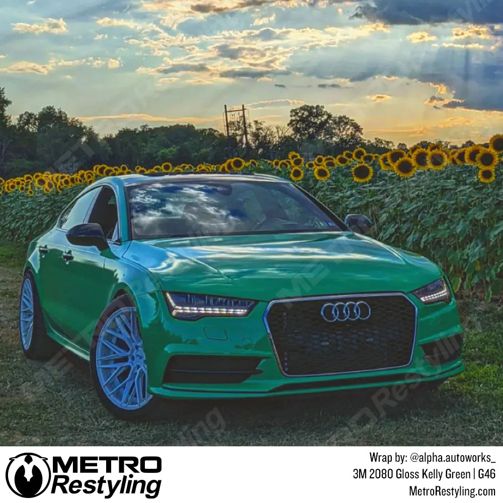 3M 2080 Gloss Kelly Green Vinyl Wrap | G46 - Image 3