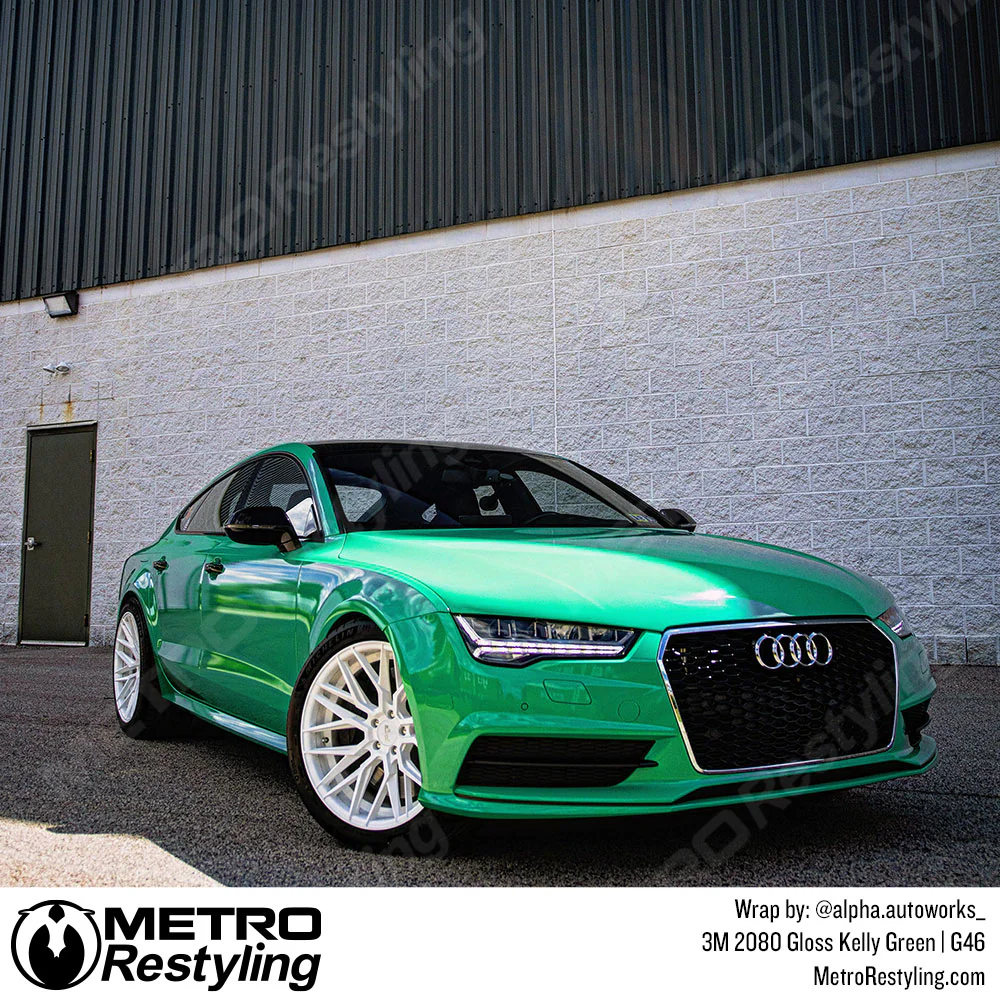 3M 2080 Gloss Kelly Green Vinyl Wrap | G46 - Image 4