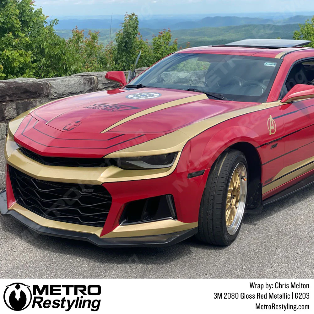 3M 2080 Gloss Red Metallic Vinyl Wrap | G203 - Image 3