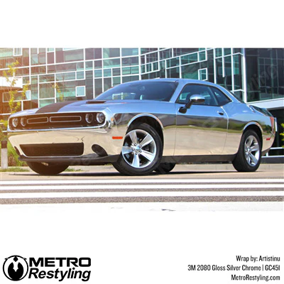 3M 2080 Gloss Silver Chrome Vinyl Wrap | GC451 - Image 4