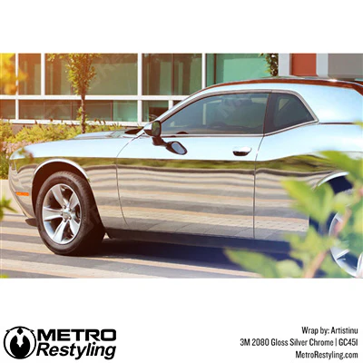 3M 2080 Gloss Silver Chrome Vinyl Wrap | GC451 - Image 5