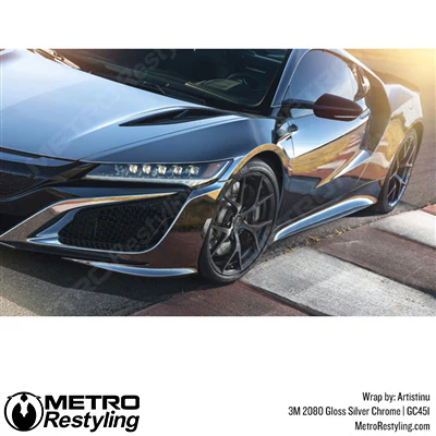 3M 2080 Gloss Silver Chrome Vinyl Wrap | GC451 - Image 7
