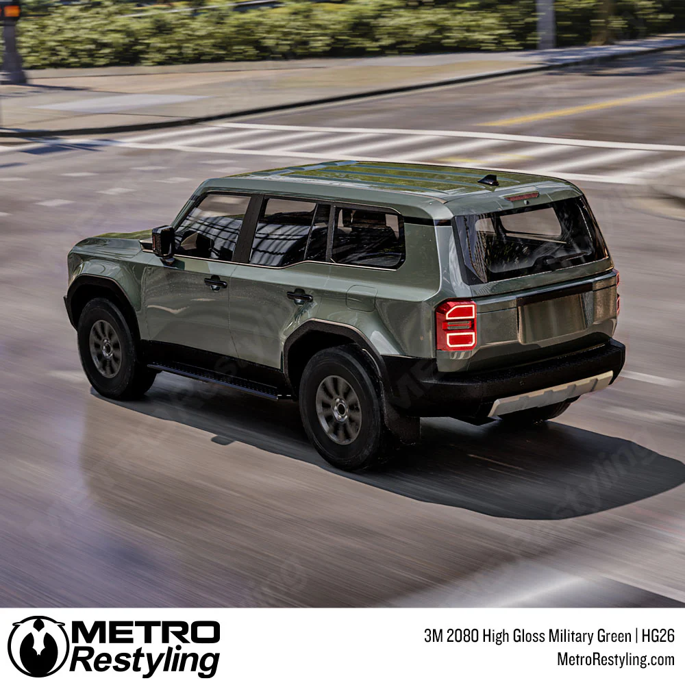 3M 2080 High Gloss Military Green Vinyl Wrap | HG26 - Image 3