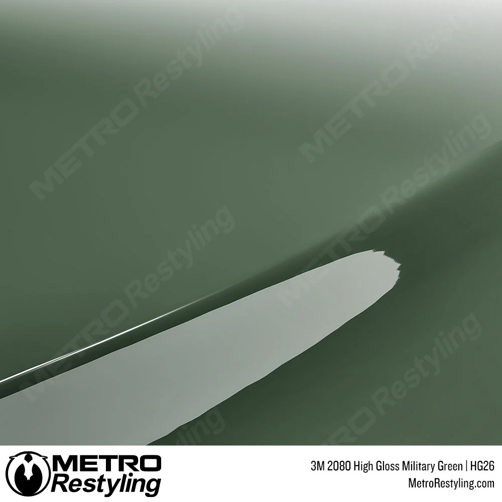 3M 2080 High Gloss Military Green Vinyl Wrap | HG26 - Image 6