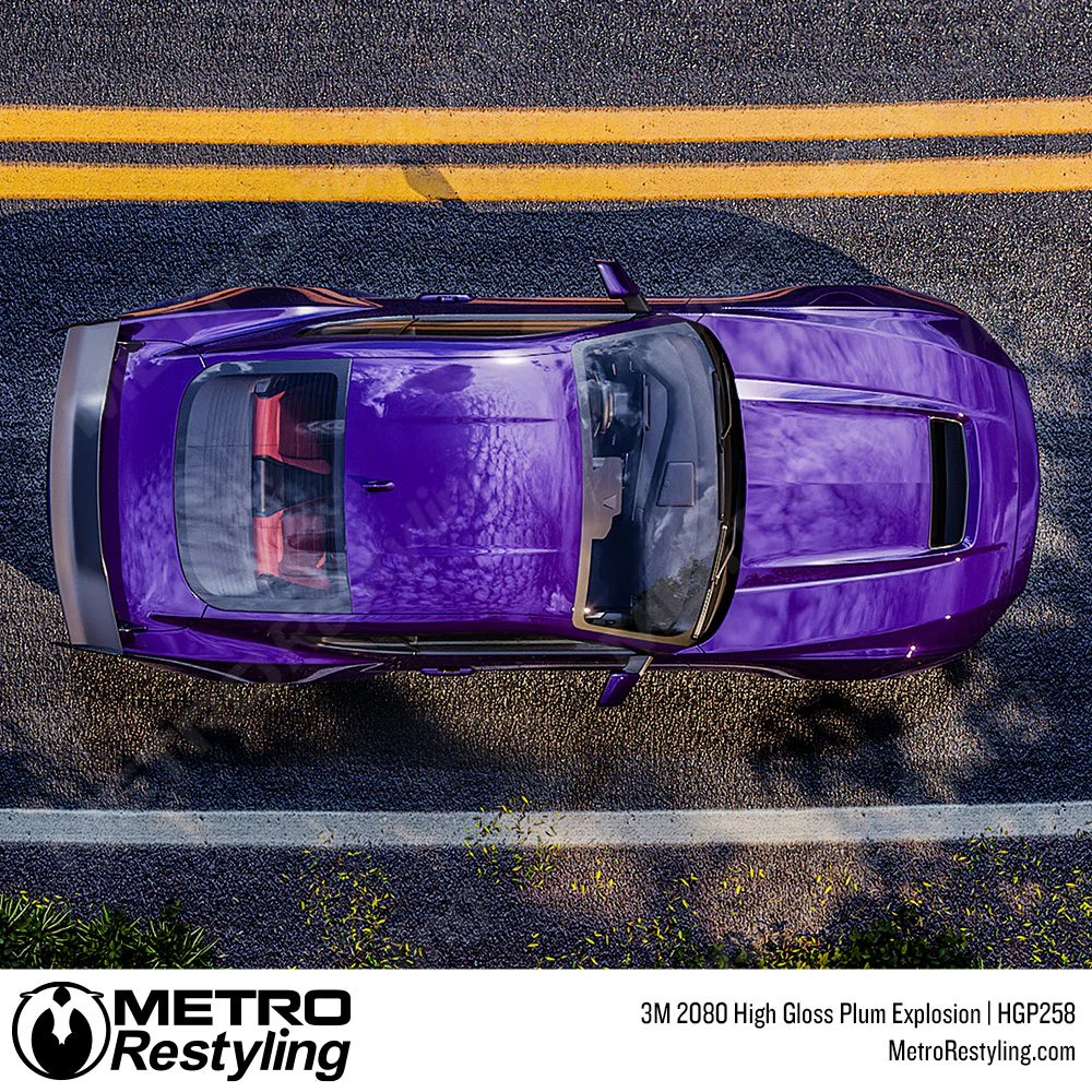 3M 2080 High Gloss Plum Explosion Vinyl Wrap | HGP258 - Image 5