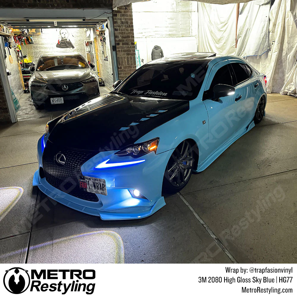 3M 2080 High Gloss Sky Blue Vinyl Wrap | HG77 - Image 4