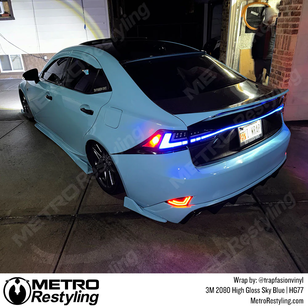 3M 2080 High Gloss Sky Blue Vinyl Wrap | HG77 - Image 5