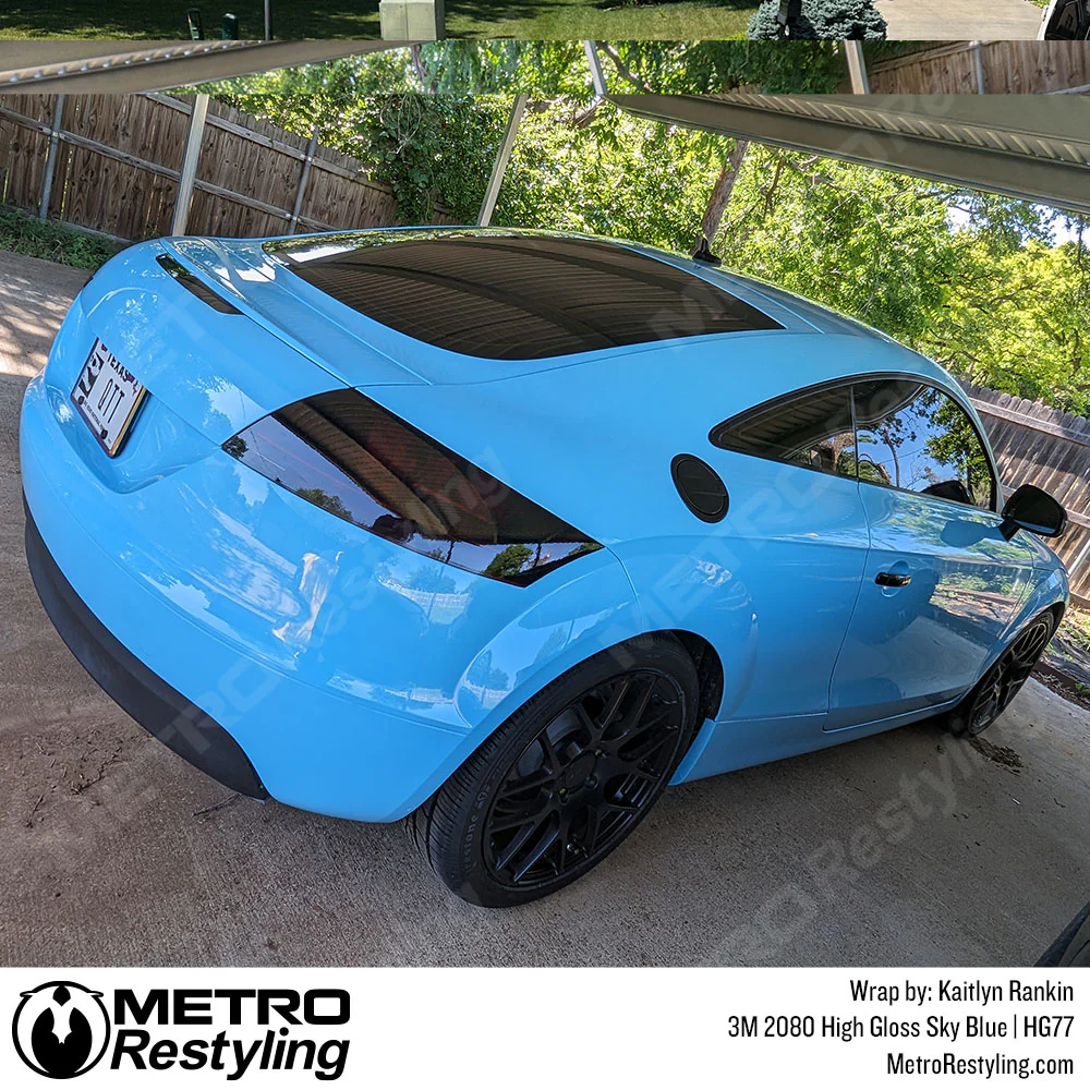 3M 2080 High Gloss Sky Blue Vinyl Wrap | HG77 - Image 6