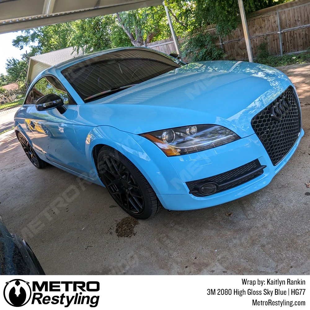 3M 2080 High Gloss Sky Blue Vinyl Wrap | HG77 - Image 7