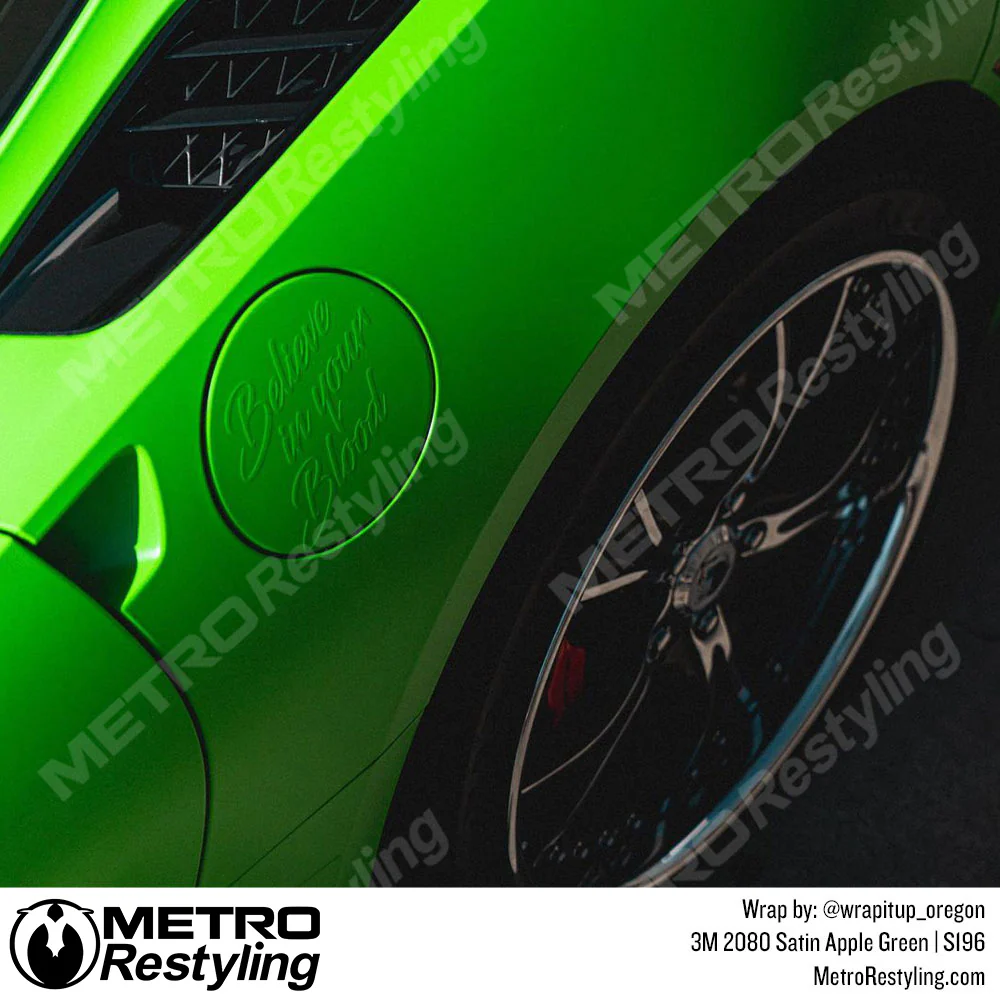 3M 2080 Satin Apple Green Vinyl Wrap | S196 - Image 4
