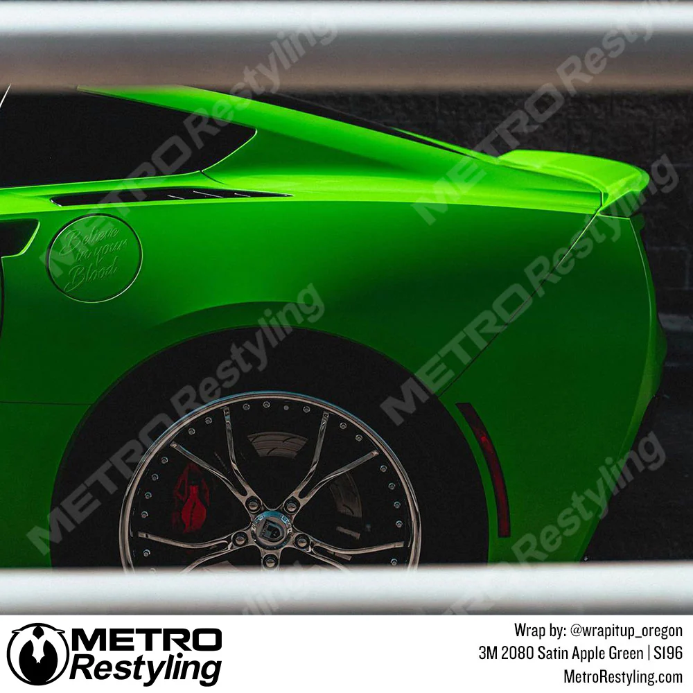 3M 2080 Satin Apple Green Vinyl Wrap | S196 - Image 8