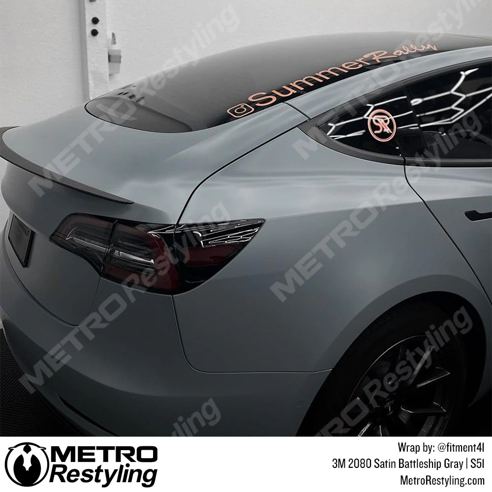 3M 2080 Satin Battleship Gray Vinyl Wrap | S51 - Image 15