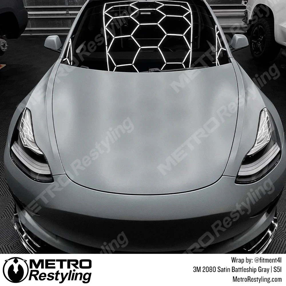 3M 2080 Satin Battleship Gray Vinyl Wrap | S51 - Image 3