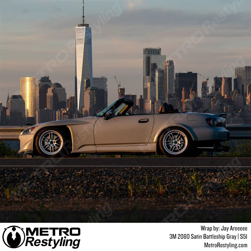3M 2080 Satin Battleship Gray Vinyl Wrap | S51 - Image 6