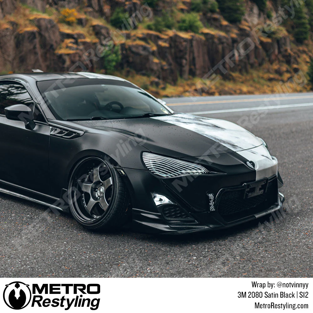 3M 2080 Satin Black Vinyl Wrap | S12 - Image 13