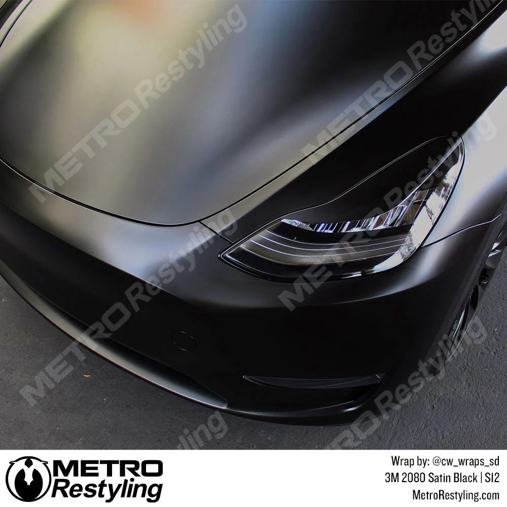 3M 2080 Satin Black Vinyl Wrap | S12 - Image 3