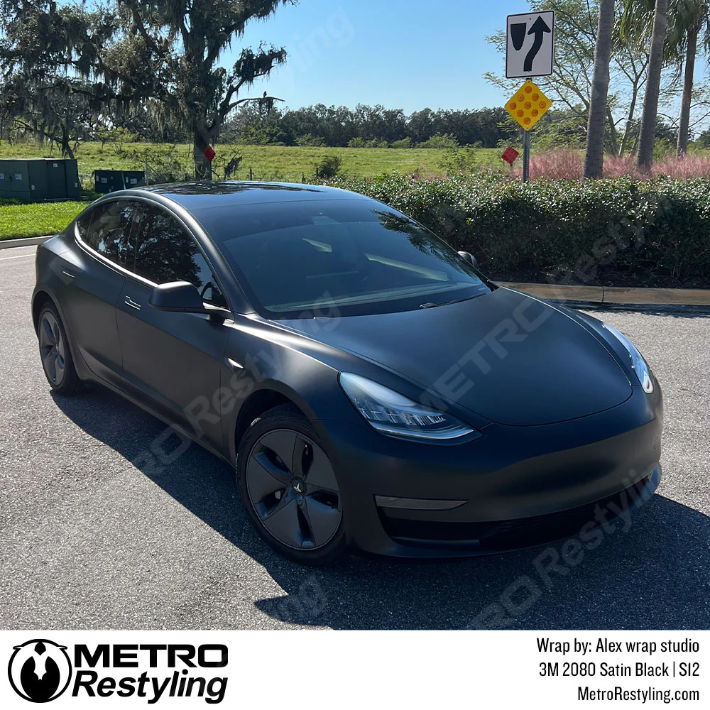 3M 2080 Satin Black Vinyl Wrap | S12 - Image 43