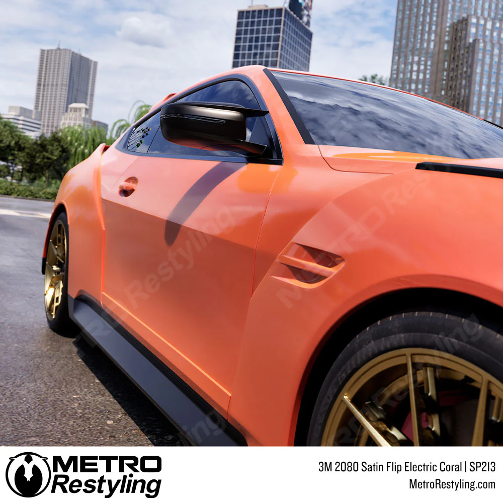 3M 2080 Satin Flip Electric Coral Vinyl Wrap | SP213 - Image 4