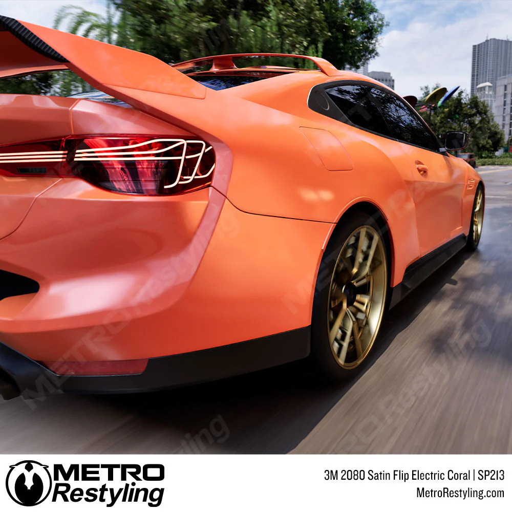 3M 2080 Satin Flip Electric Coral Vinyl Wrap | SP213 - Image 6