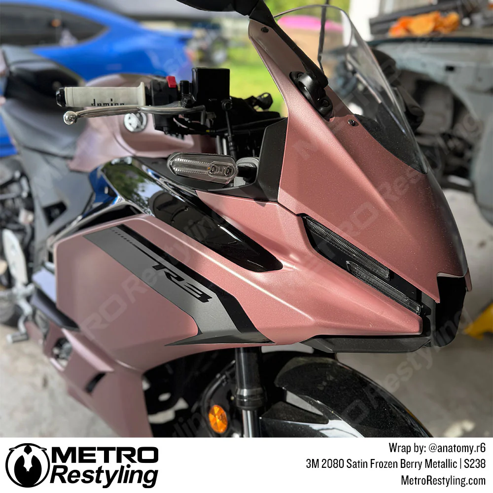 3M 2080 Satin Frozen Berry Metallic Vinyl Wrap | S238 - Image 3