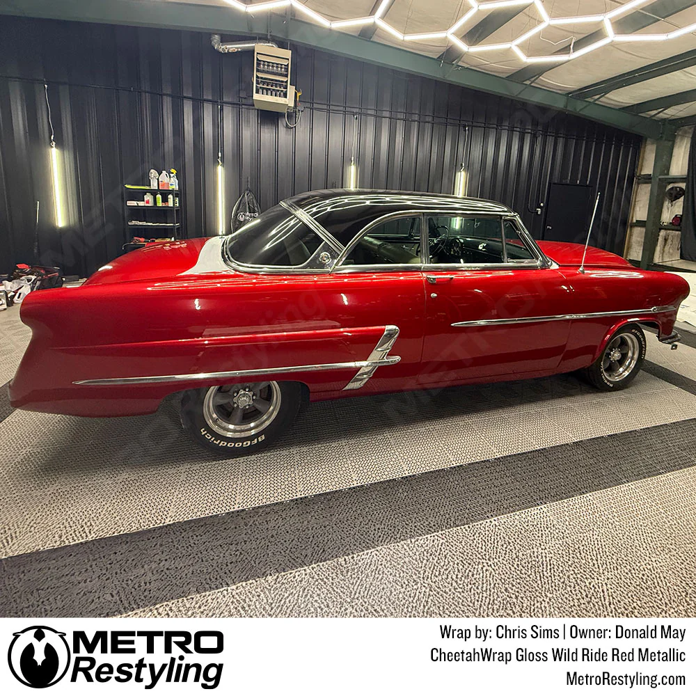 Cheetah Wrap Gloss Wild Ride Red Metallic Vinyl Wrap - Image 3