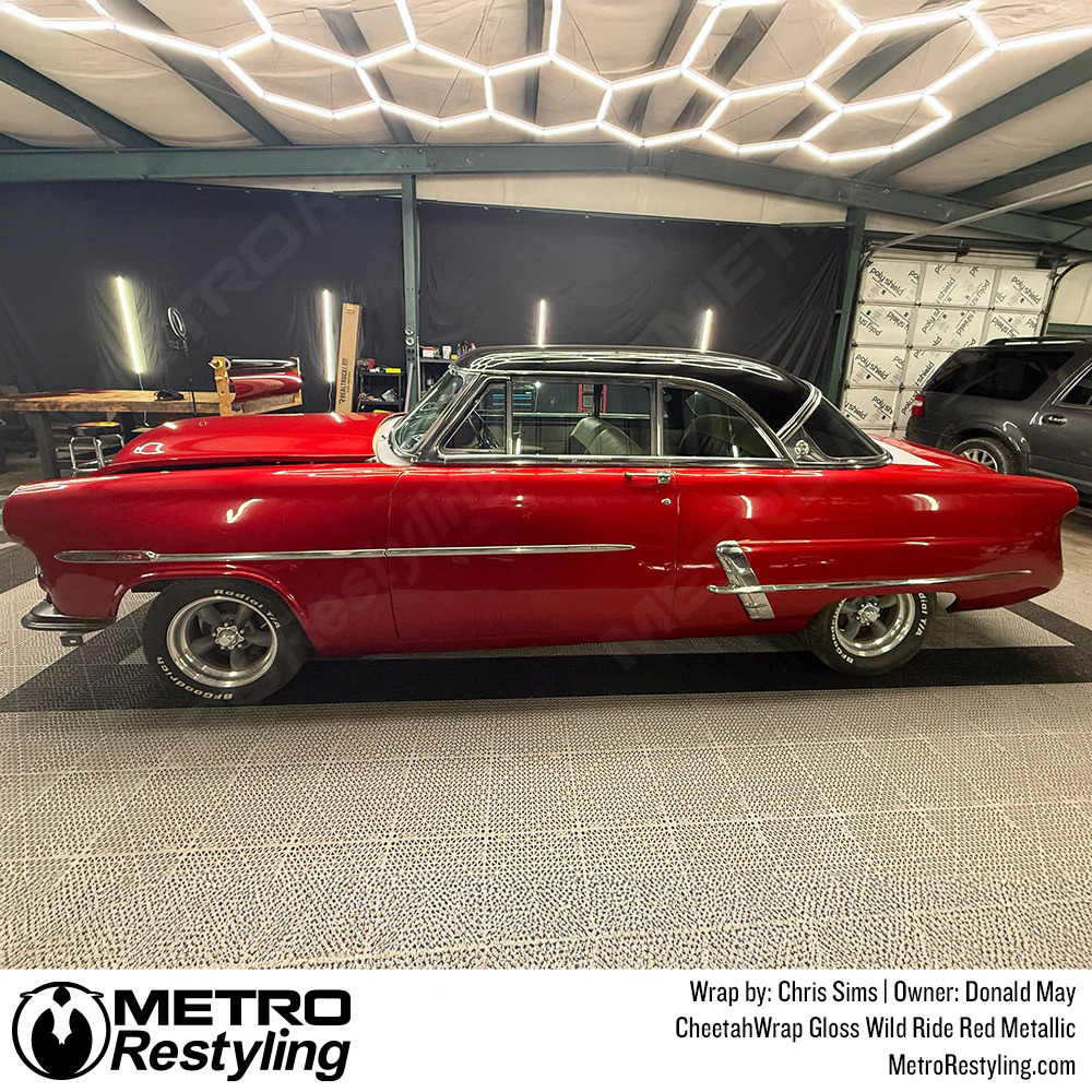 Cheetah Wrap Gloss Wild Ride Red Metallic Vinyl Wrap - Image 7