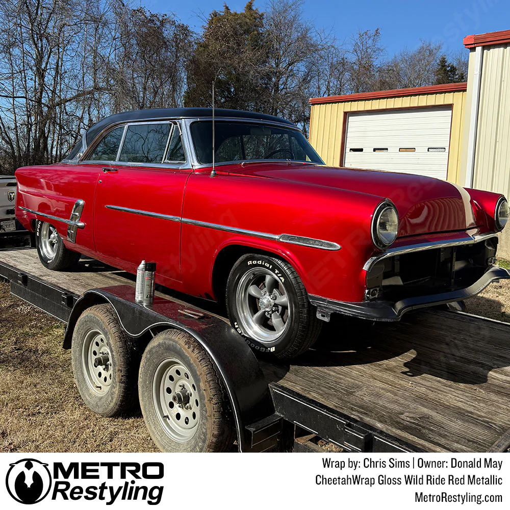 Cheetah Wrap Gloss Wild Ride Red Metallic Vinyl Wrap - Image 8