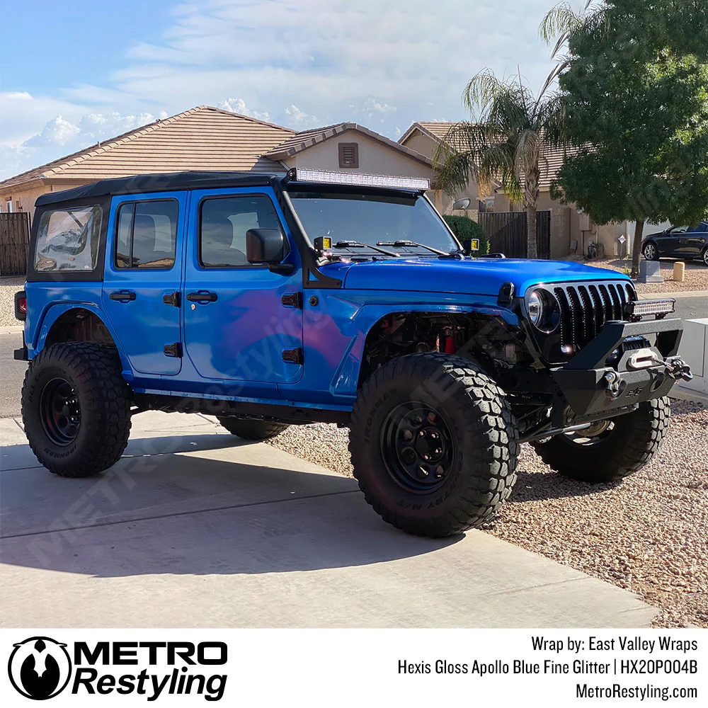 Hexis Gloss Apollo Blue Fine Glitter Vinyl Wrap | HX20P004B - Image 3