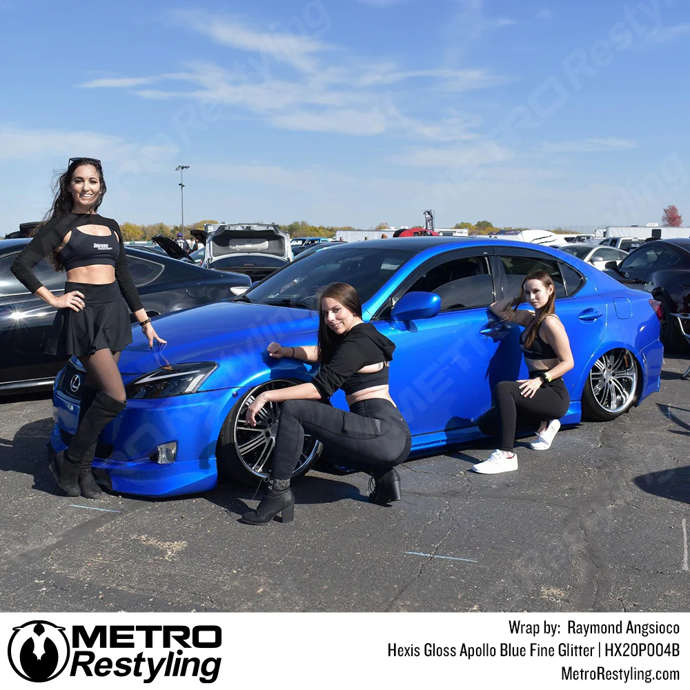 Hexis Gloss Apollo Blue Fine Glitter Vinyl Wrap | HX20P004B - Image 6