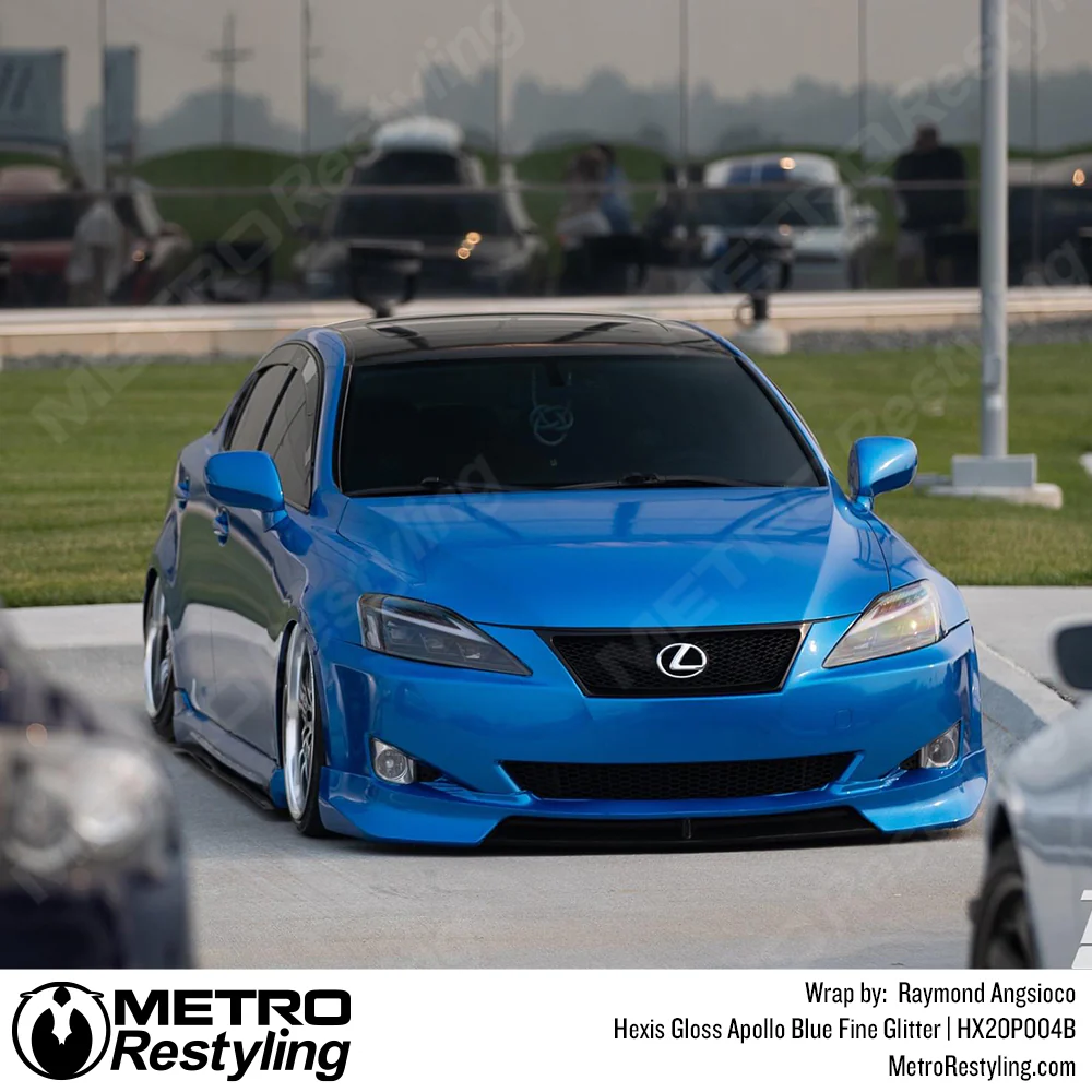 Hexis Gloss Apollo Blue Fine Glitter Vinyl Wrap | HX20P004B - Image 7