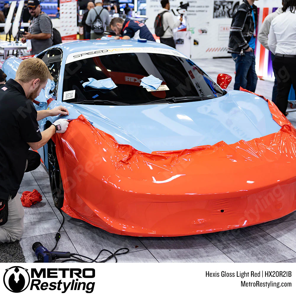 Hexis Gloss Light Red Vinyl Wrap | HX20R21B - Image 3