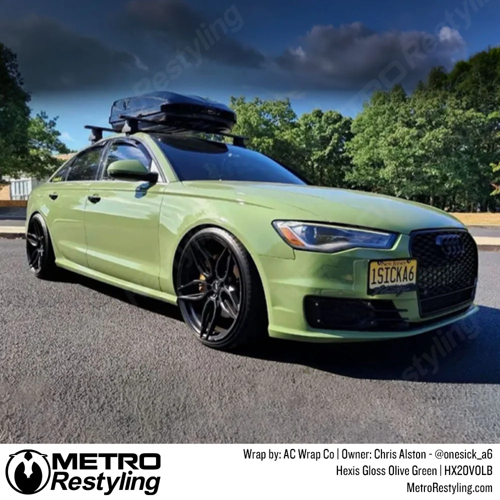 Hexis Gloss Olive Green Vinyl Wrap | HX20VOLB - Image 3