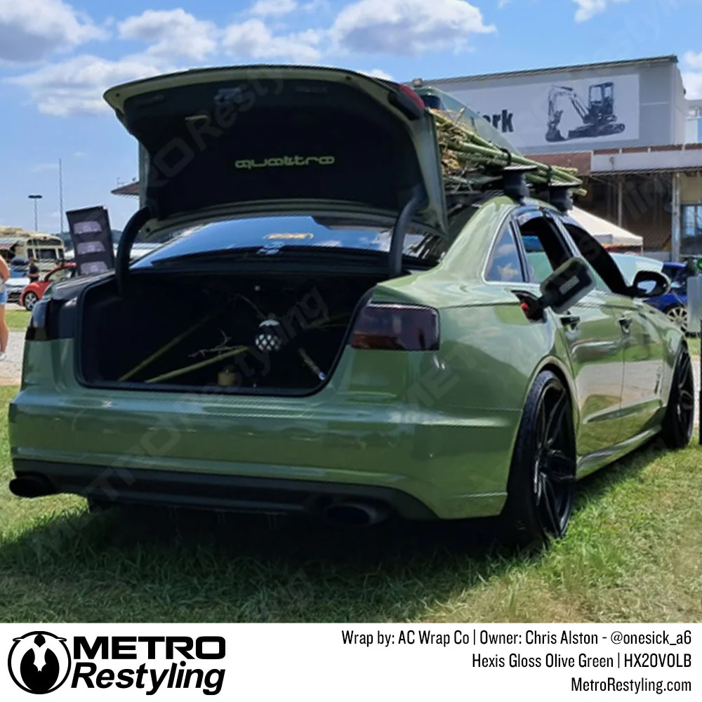 Hexis Gloss Olive Green Vinyl Wrap | HX20VOLB - Image 4