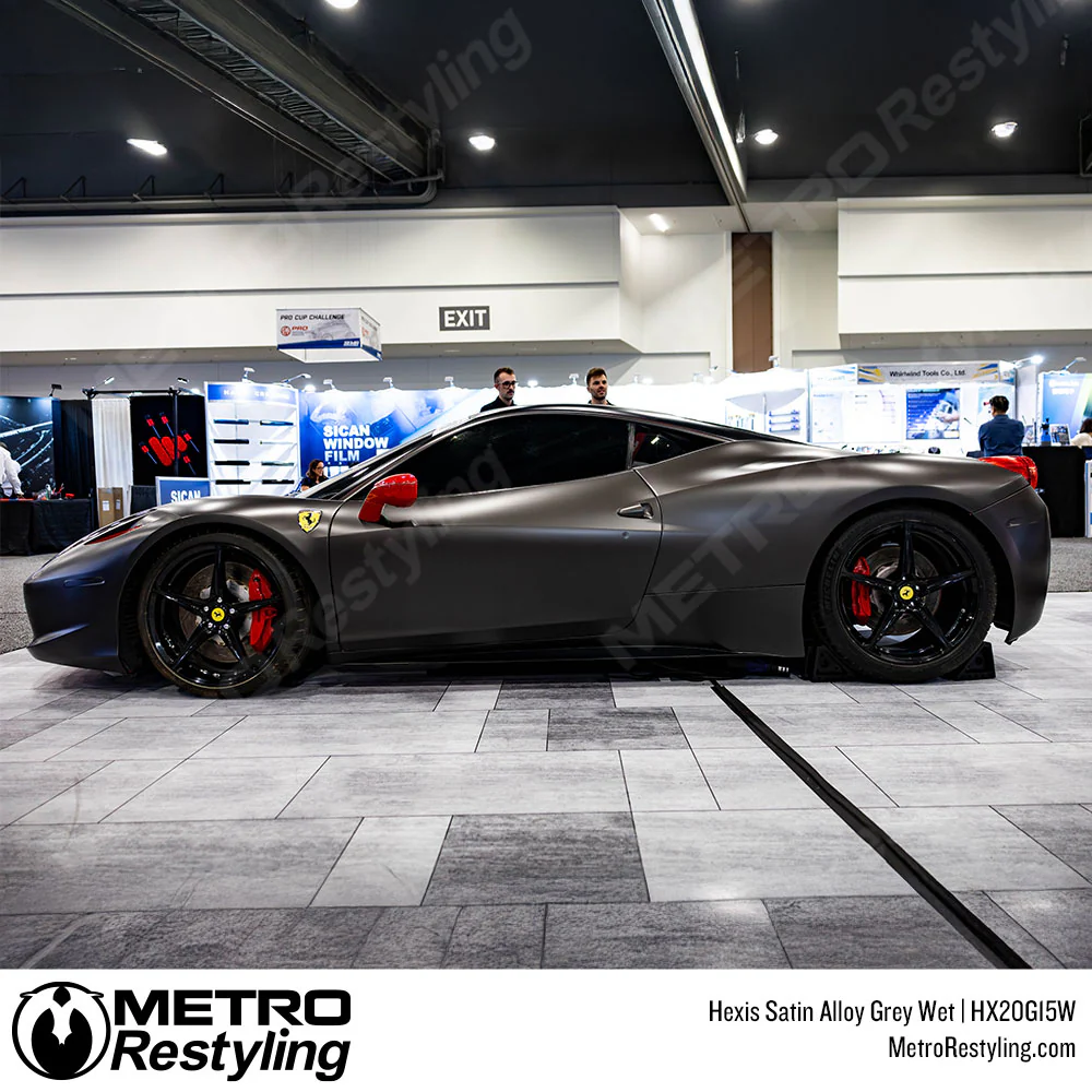 Hexis Satin Alloy Grey Wet Vinyl Wrap | HX20G15W - Image 3