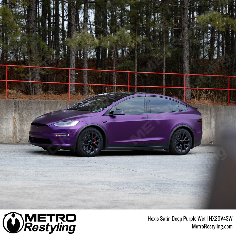 Hexis Satin Deep Purple Wet Vinyl Wrap | HX20V43W - Image 3