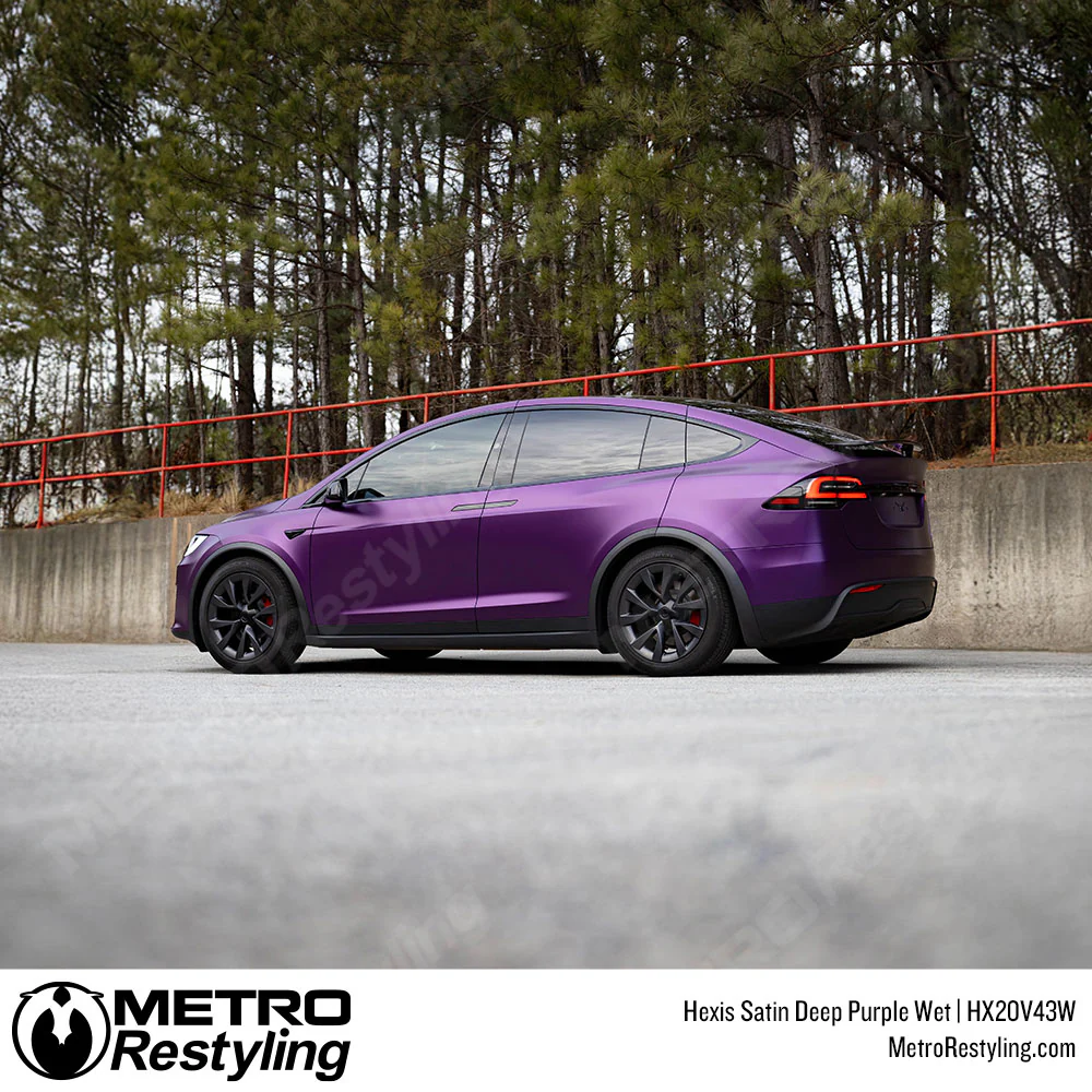 Hexis Satin Deep Purple Wet Vinyl Wrap | HX20V43W - Image 5