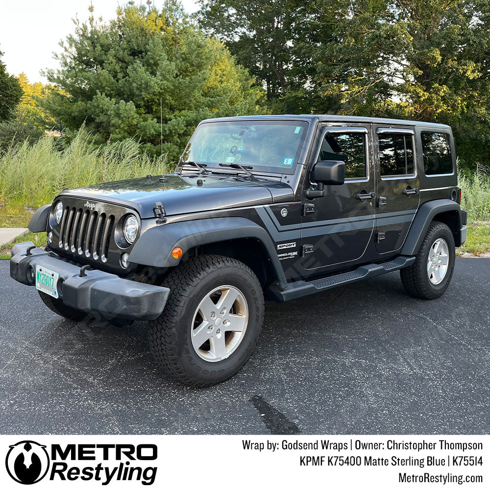 KPMF K75400 Matte Sterling Blue Vinyl Wrap | K75514 - Image 4