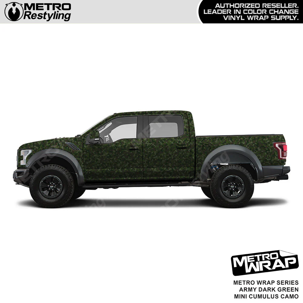 Metro Wrap Mini Cumulus Army Dark Green Camouflage Vinyl Film - Image 3